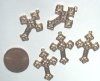 5 26x19mm Gold Filigrae Cross
